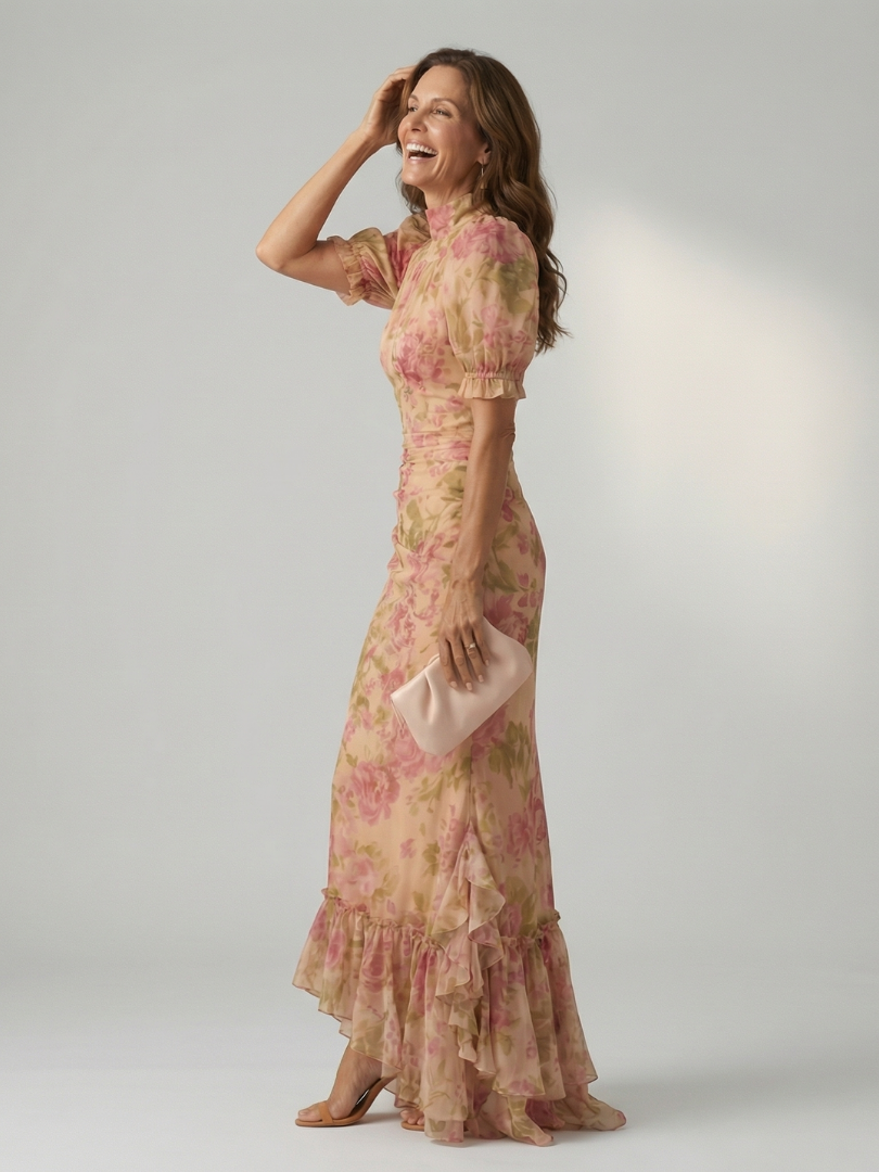 Alejandra | Vestido maxi con escote alto