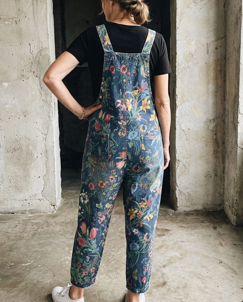 Flora | Overoles Baggy con Estampado Floral