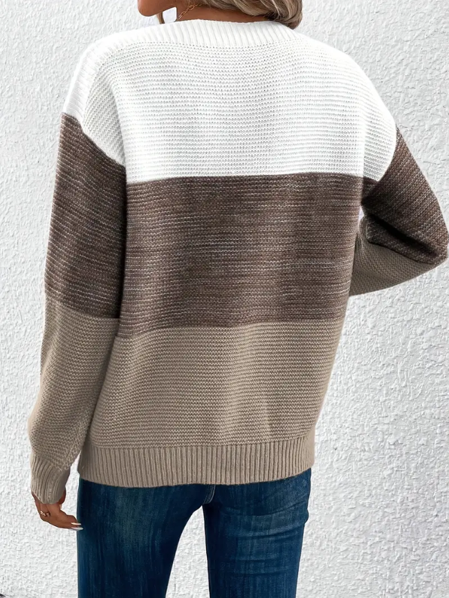 Calista - Maglione Elegante a Maniche Lunghe con Spalle Cadute