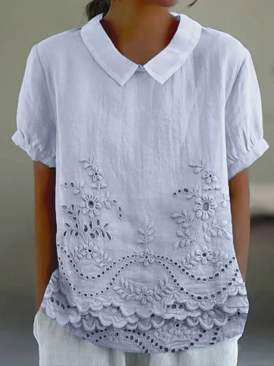 Lily | Camicia Ricamata con Design Floreale