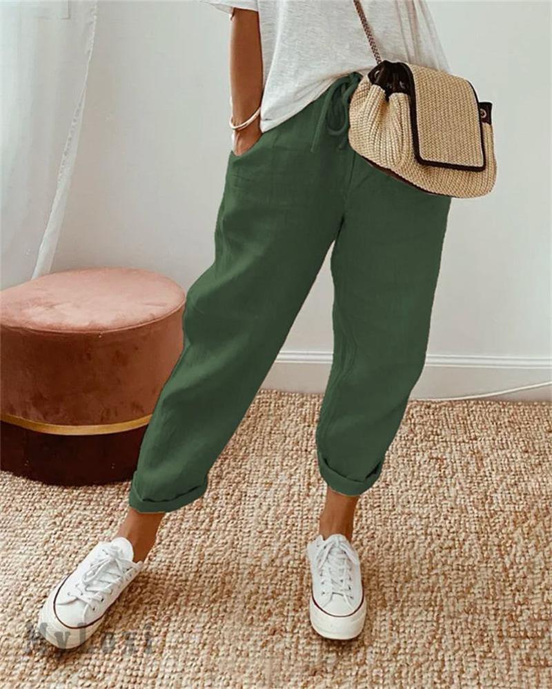 Sofia | Pantaloni in cotone e lino dal taglio elegante