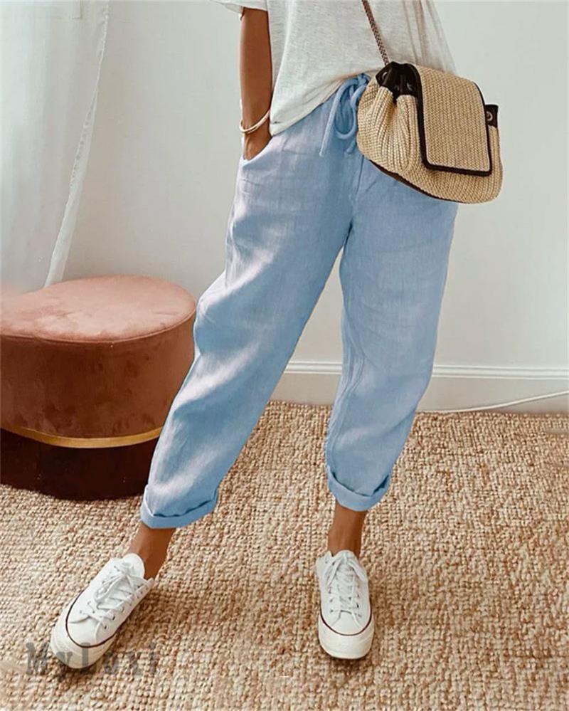 Sofia | Pantaloni in cotone e lino dal taglio elegante