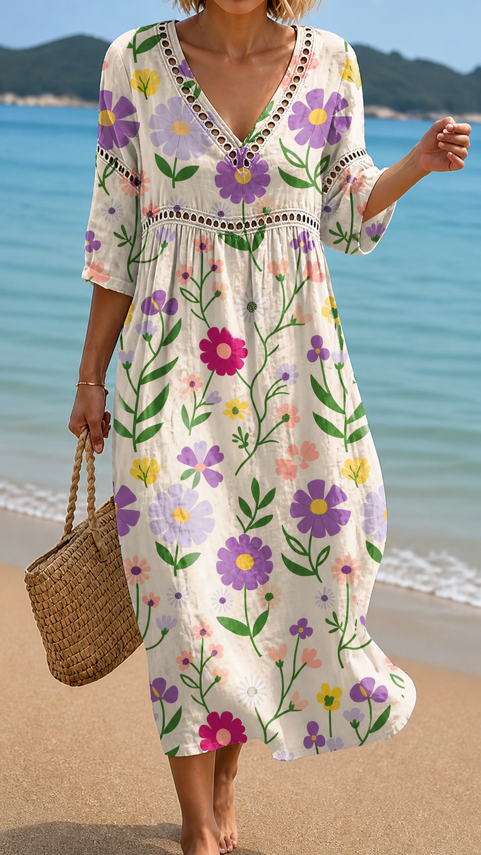 Camilla | Abito Midi Giardino Fiorito