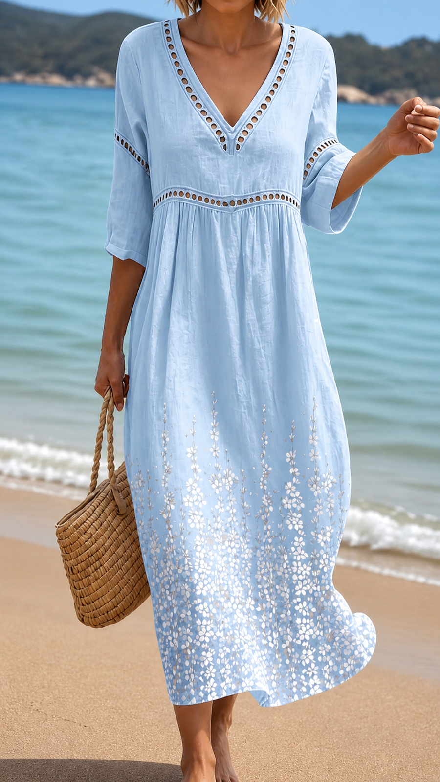 Azzurra | Abito Midi Brezza Azzurra
