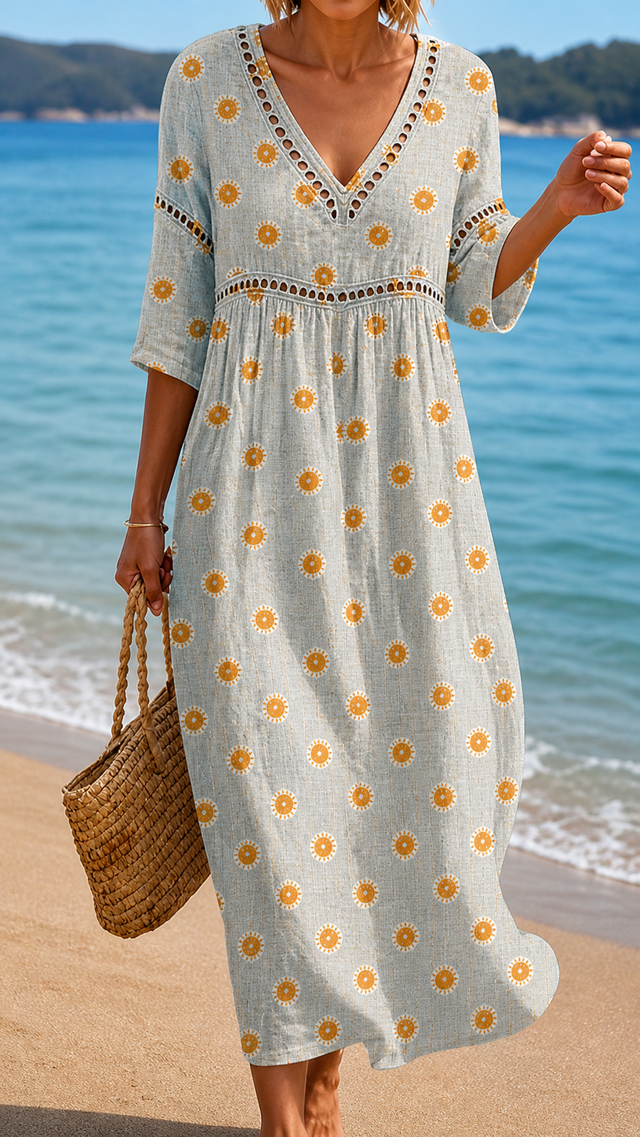Chiara | Abito Midi Sole Dorato