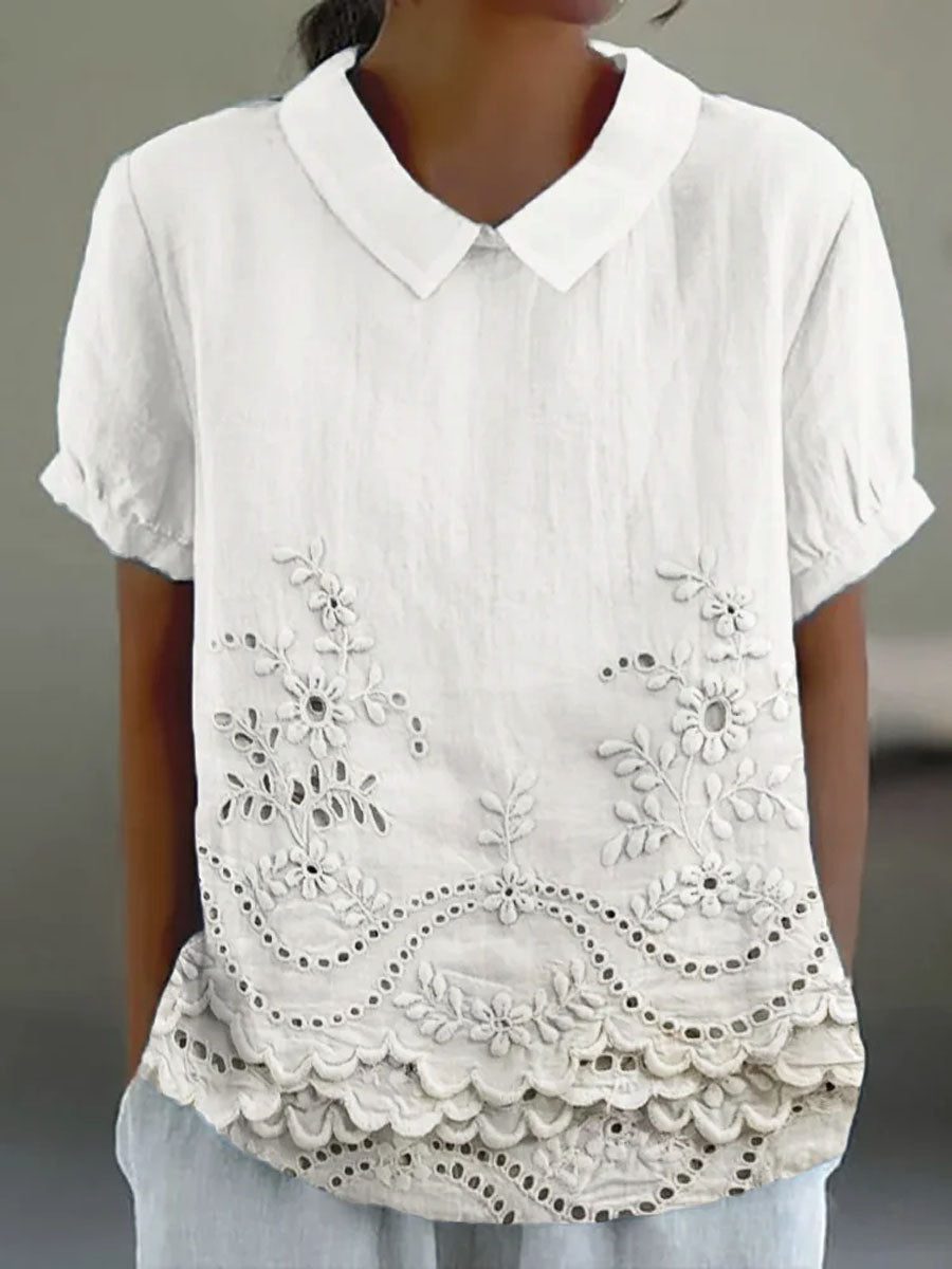 Lily | Camicia Ricamata con Design Floreale