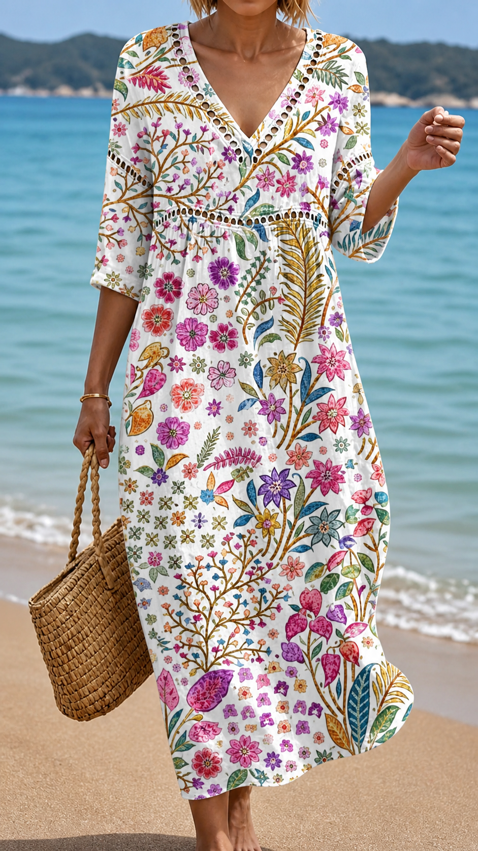 Isabella | Abito Midi Fioritura Vivace