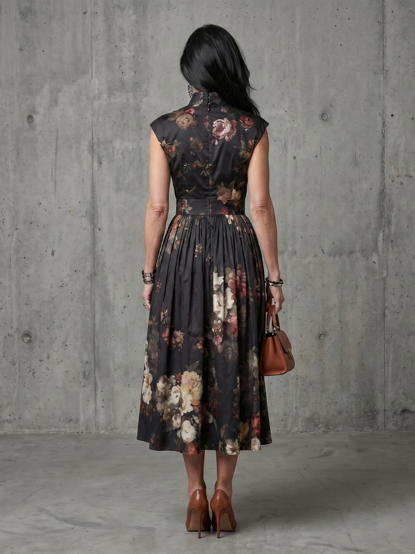 Mónica | Vestido midi plisado floral