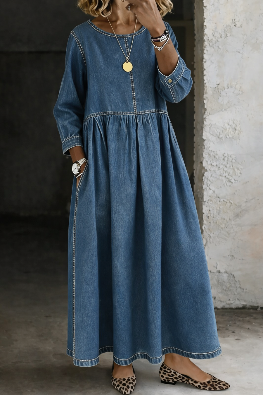 Melissa | Abito in denim a maniche lunghe