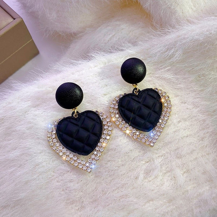 Orecchini a Cuore in Oro Nero