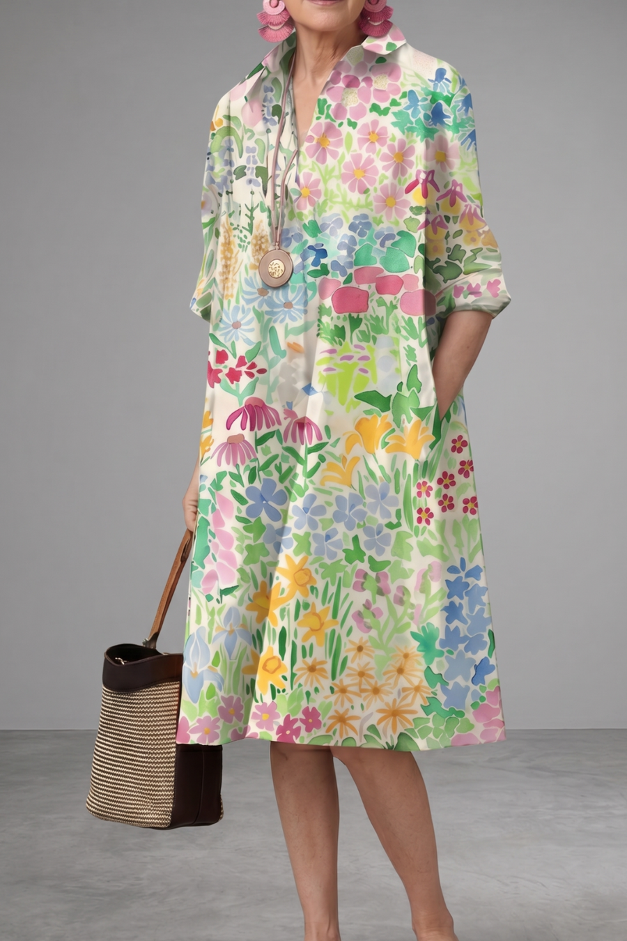 Abito Midi Curato ed Elegante