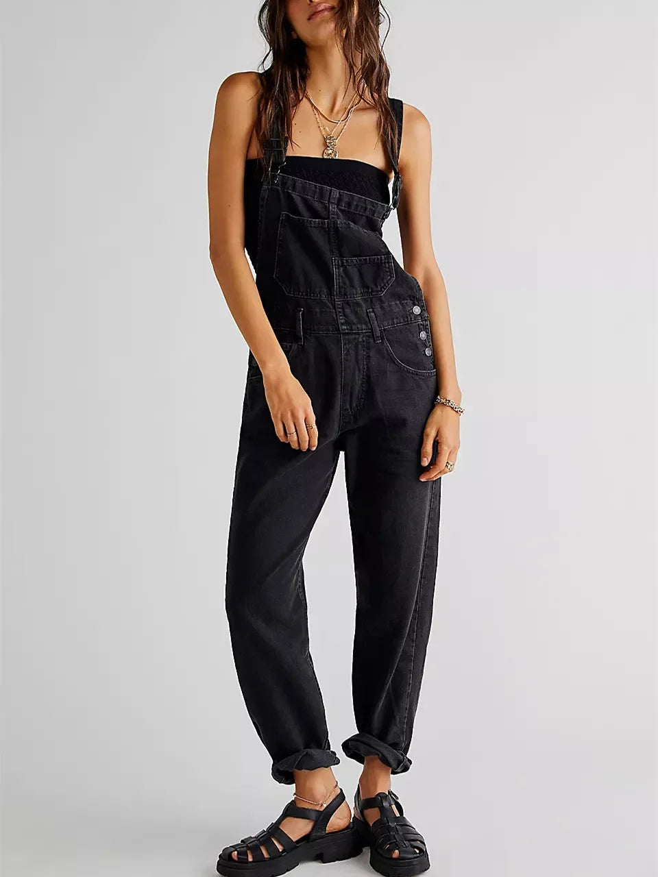 Riley | Pantalones de Tirantes Clásicos de Mezclilla
