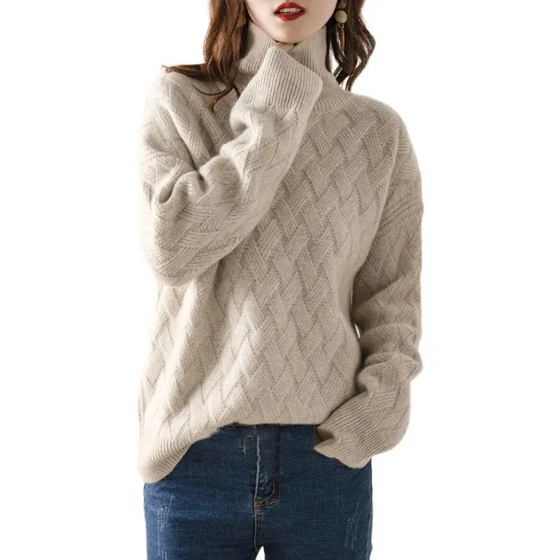 Ciliegia - Maglione a Collo Alto Autunnale