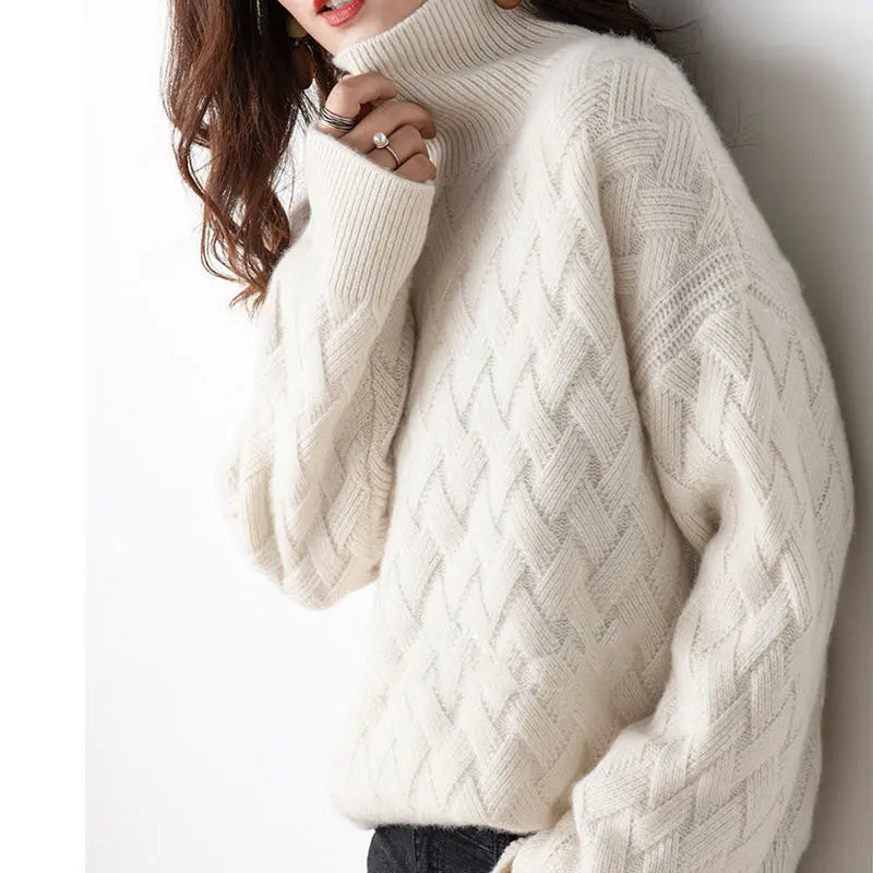 Ciliegia - Maglione a Collo Alto Autunnale