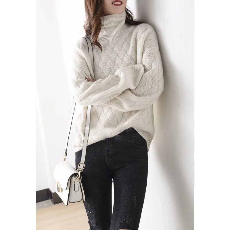 Ciliegia - Maglione a Collo Alto Autunnale