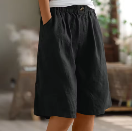 Hana™ | Pantaloni Corti in Lino con Vita Elasticizzata