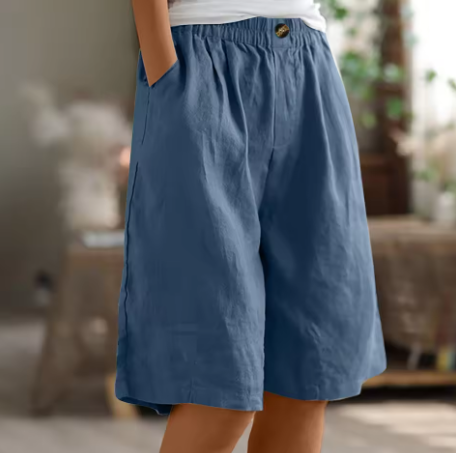Hana™ | Pantaloni Corti in Lino con Vita Elasticizzata