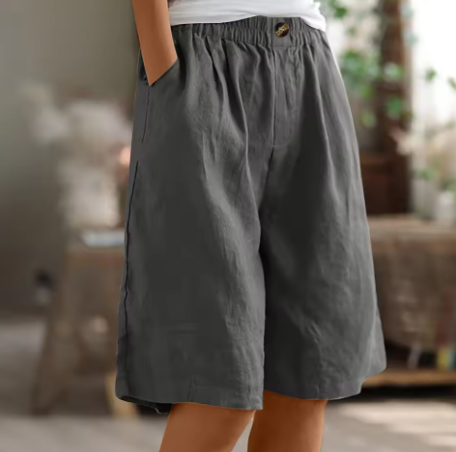 Hana™ | Pantaloni Corti in Lino con Vita Elasticizzata