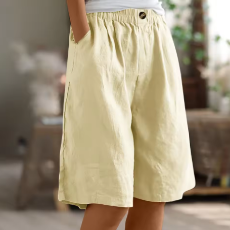 Hana™ | Pantaloni Corti in Lino con Vita Elasticizzata