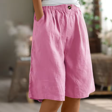Hana™ | Pantaloni Corti in Lino con Vita Elasticizzata