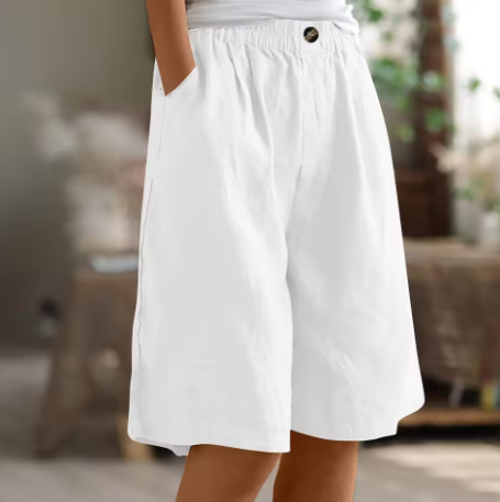 Hana™ | Pantaloni Corti in Lino con Vita Elasticizzata