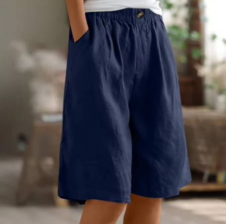 Hana™ | Pantaloni Corti in Lino con Vita Elasticizzata