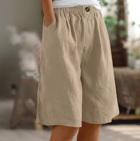 Hana™ | Pantaloni Corti in Lino con Vita Elasticizzata