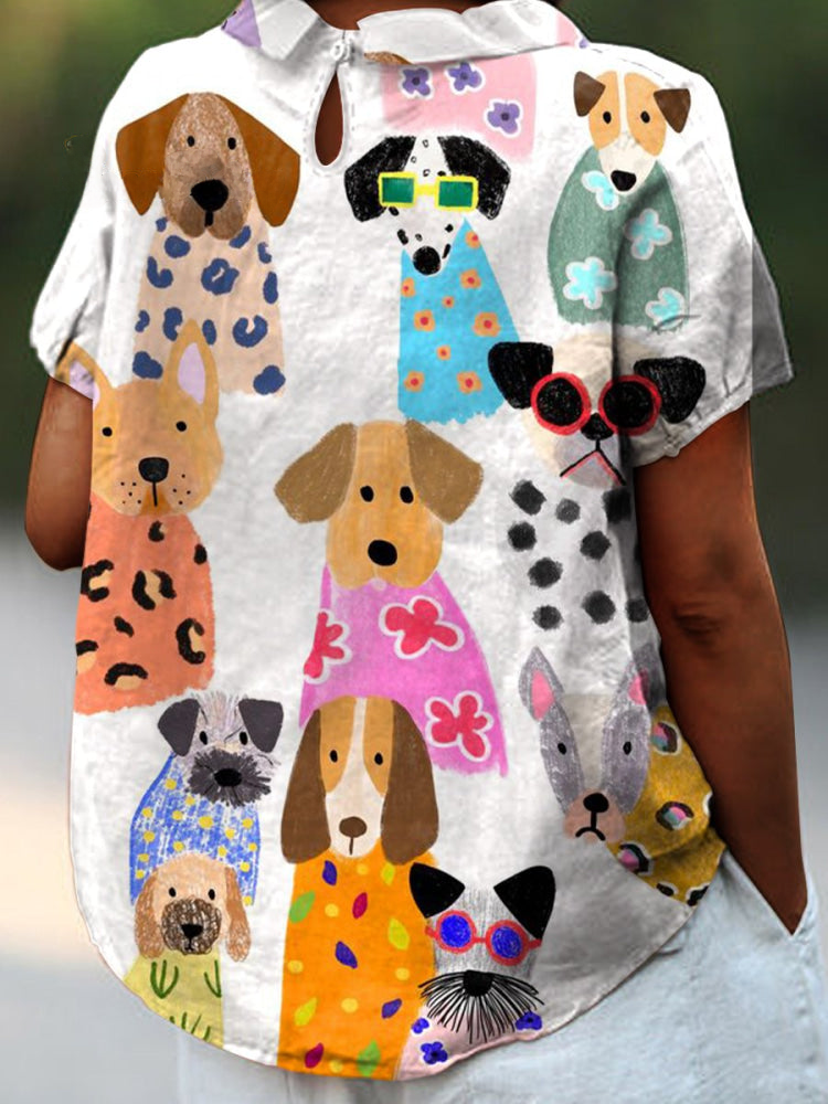 Tilly | Camicia con Motivo di Cani