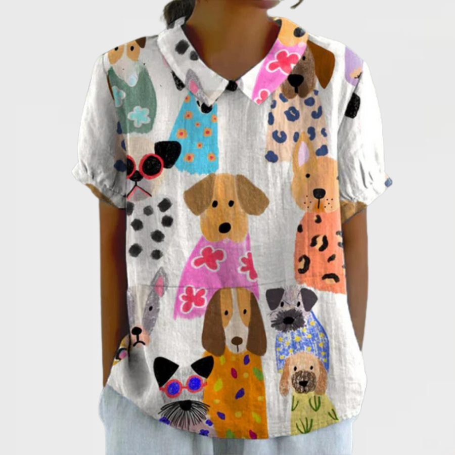 Tilly | Camicia con Motivo di Cani