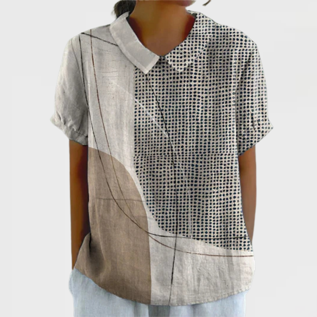 Lana | Camicia con Motivi Astratti e Linee