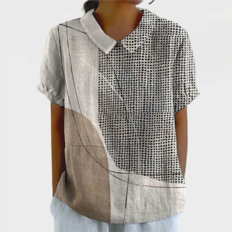 Lana | Camicia con Motivi Astratti e Linee