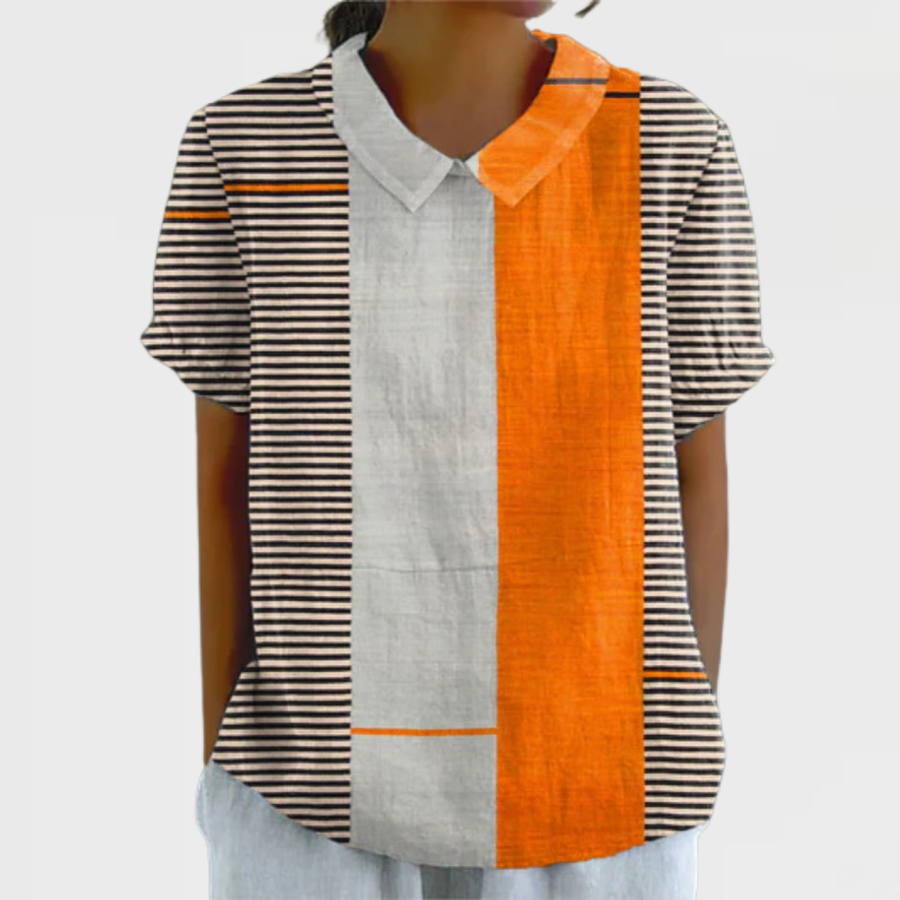 Lena | Camicia a righe con dettagli a blocchi di colore