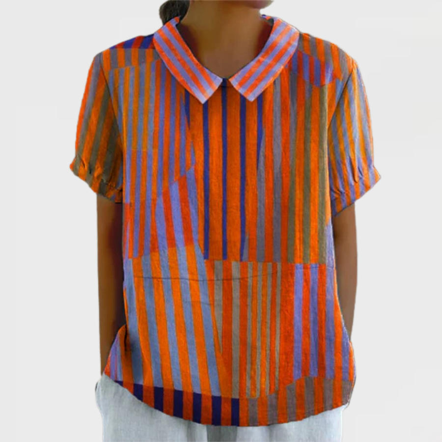 Nina | Camicia con Motivo Geometrico a Righe