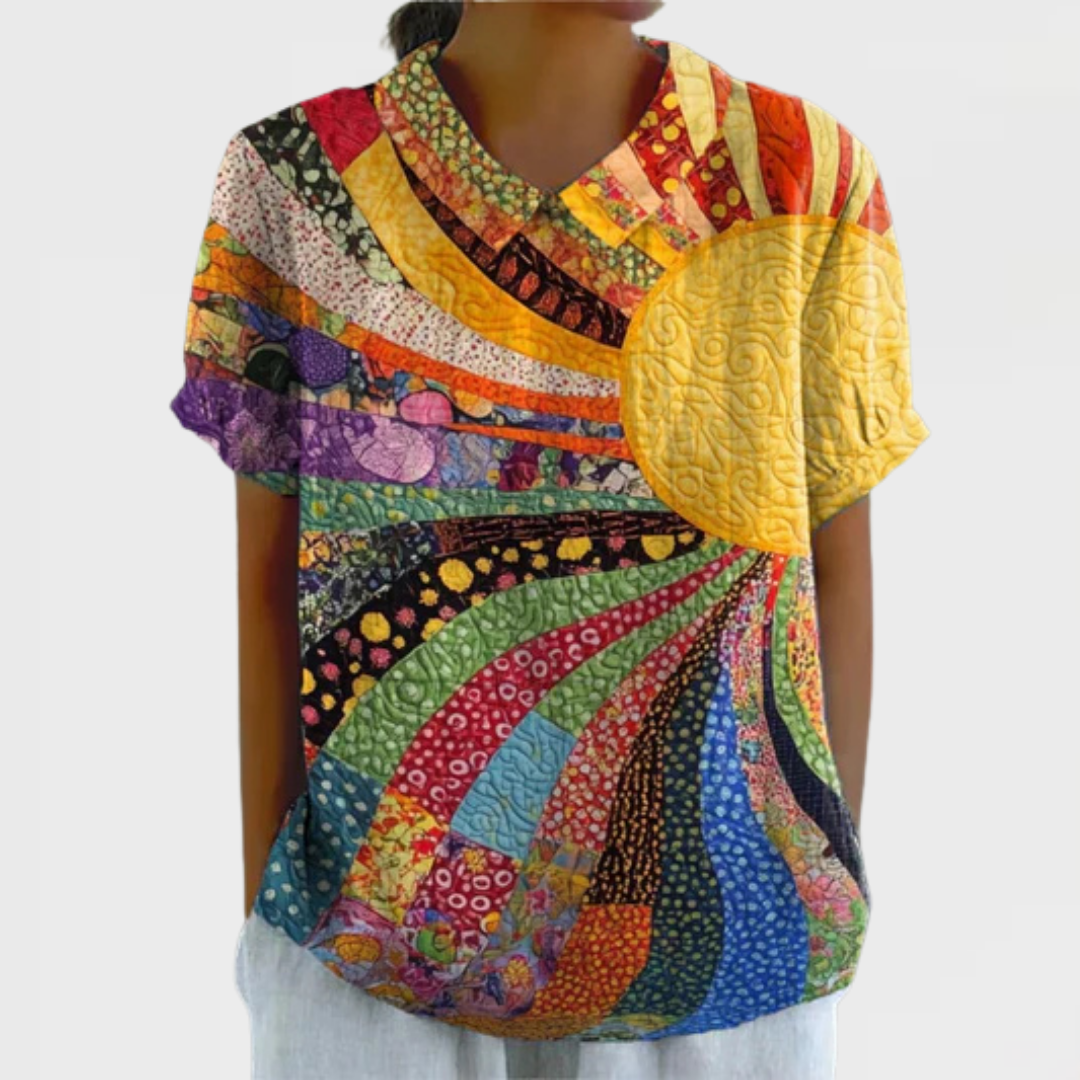 Lila | Sunburst Patchwork Shirt