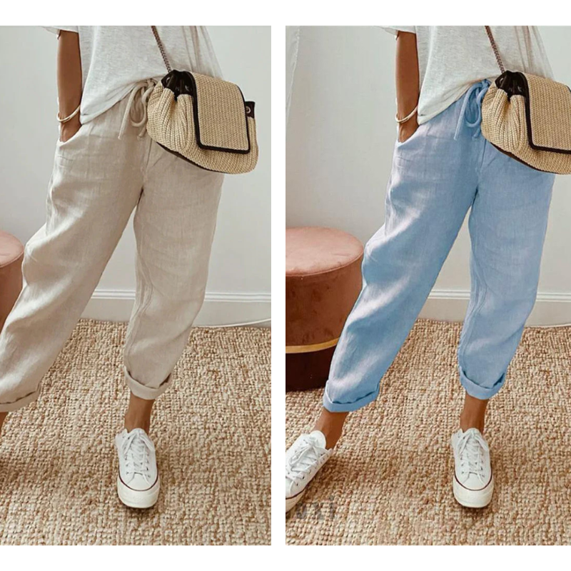 Sofia | Pantaloni in cotone e lino dal taglio elegante