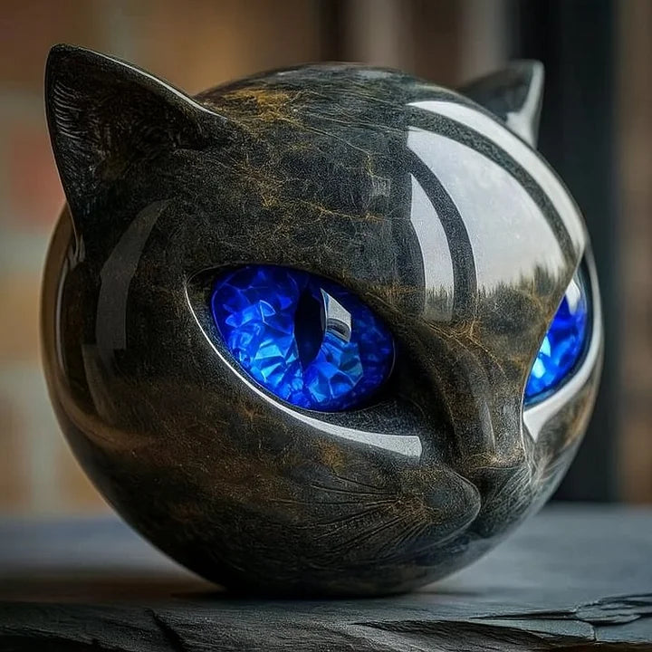 NyxCharm - Scultura di Gatto Nero Mistico