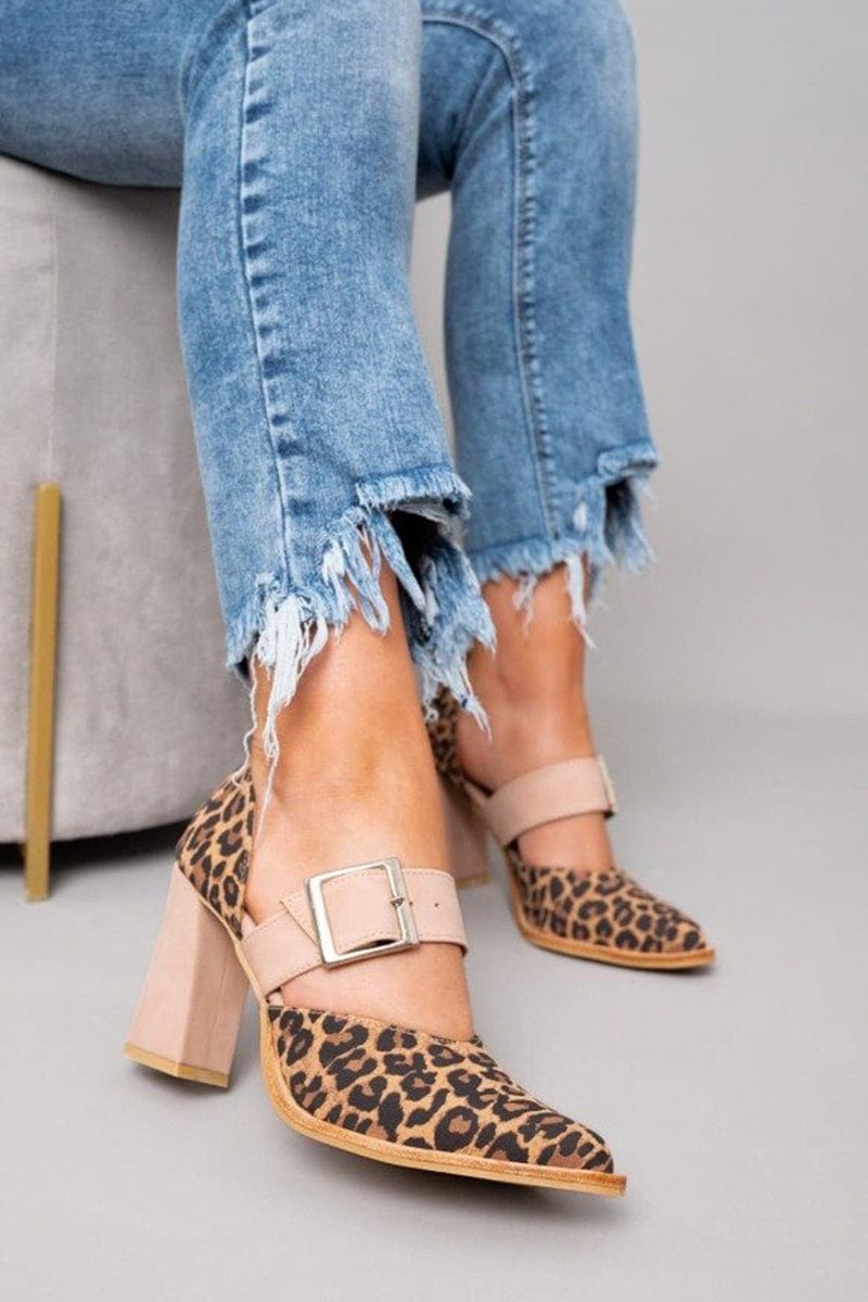 Barbara | Décolleté a Blocco con Stampa Leopardata Audace