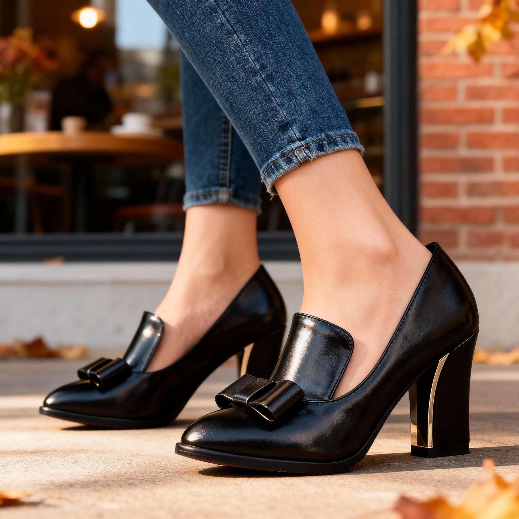 Lucette | Décolleté Mocassino con Fiocco e Tacco a Blocco