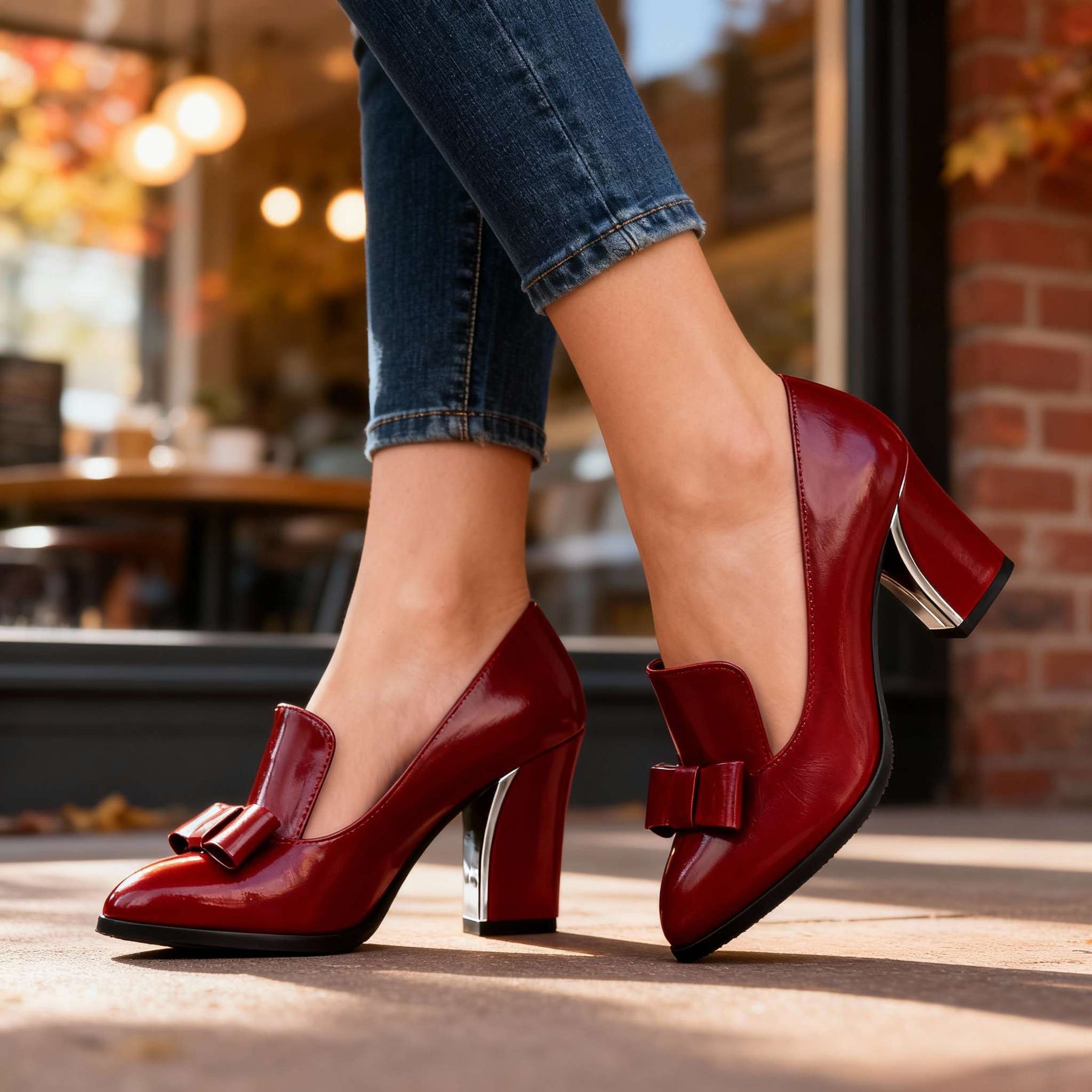Lucette | Décolleté Mocassino con Fiocco e Tacco a Blocco