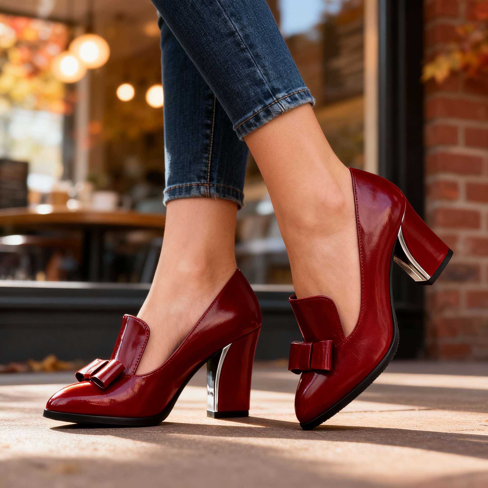Lucette | Décolleté Mocassino con Fiocco e Tacco a Blocco