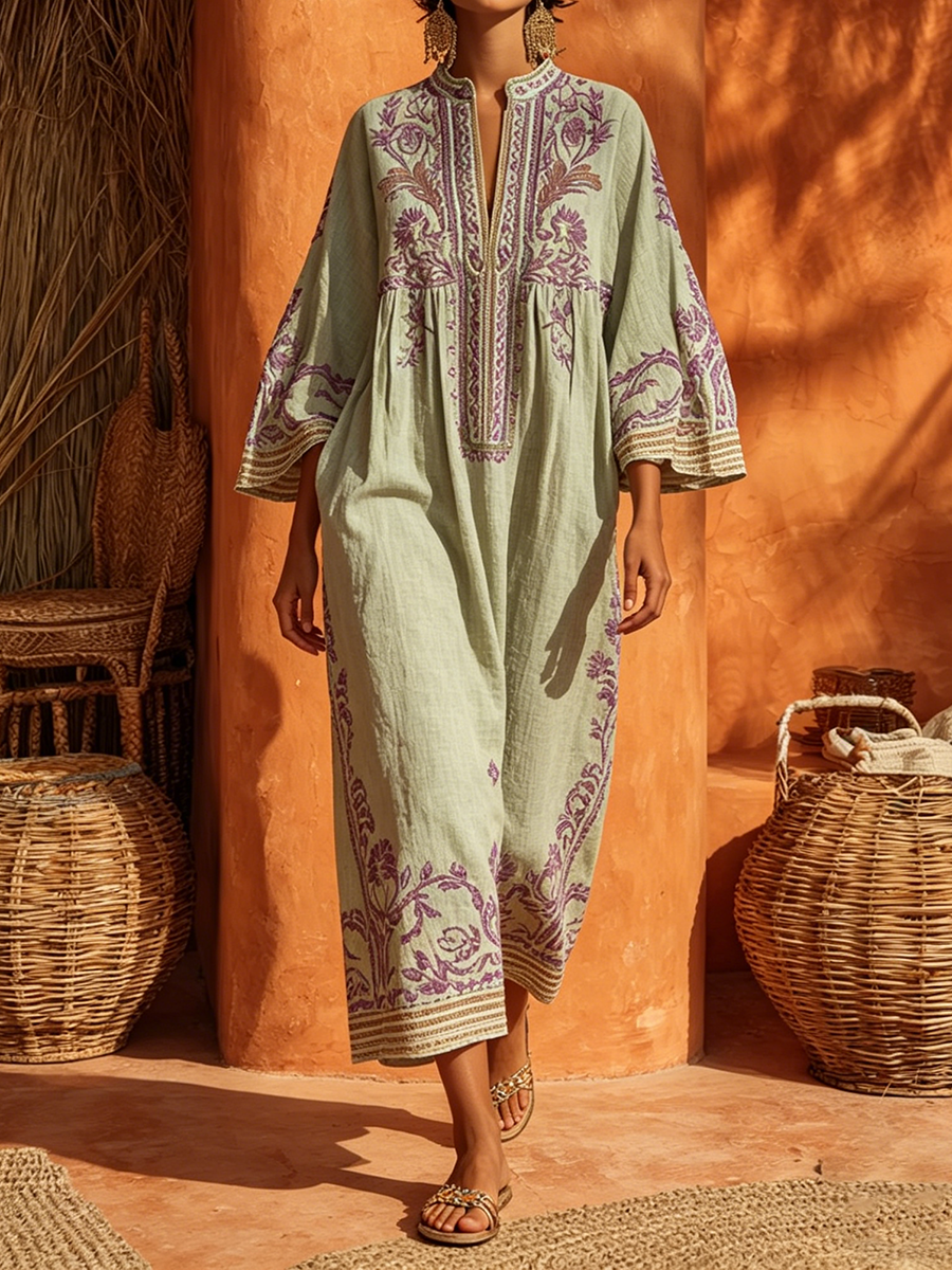 Celestina | Vestito boho ricamato