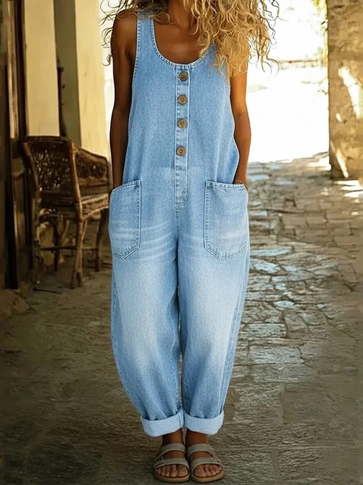 Saylor | Overoles de Denim de Algodón Lavado Vintage